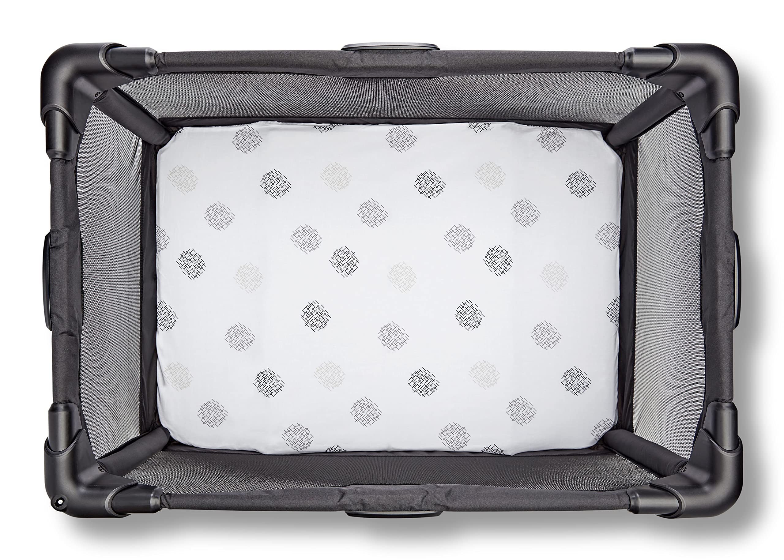 4moms Breeze Playard Sheets, for Baby Bassinets and Furniture, Machine Washable and 100% Cotton, White & Grey, 2 Pack - Image 5