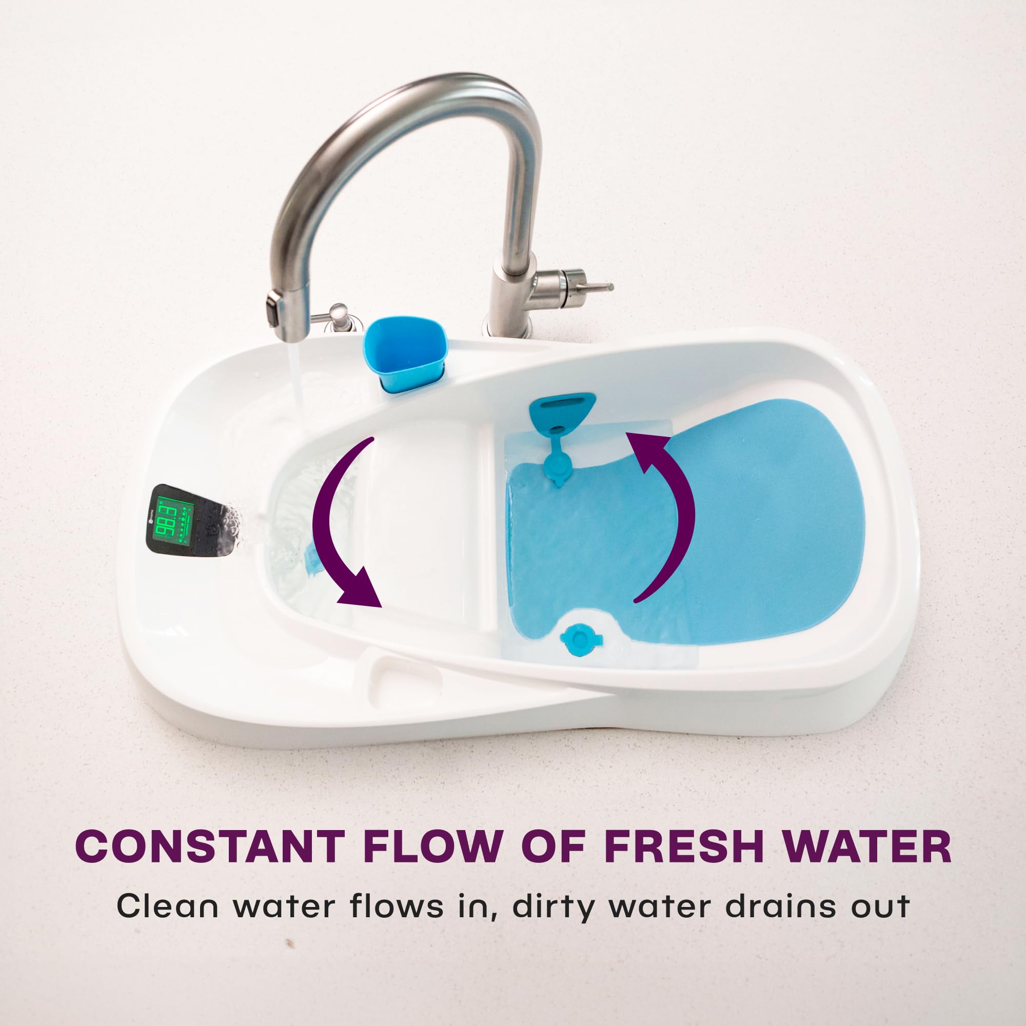 4moms Cleanwater Tub, 3-in-1 Grow-with-Me Baby Bathtub with Digital Thermometer for Newborns to Toddler, Assembled in The USA - Image 3