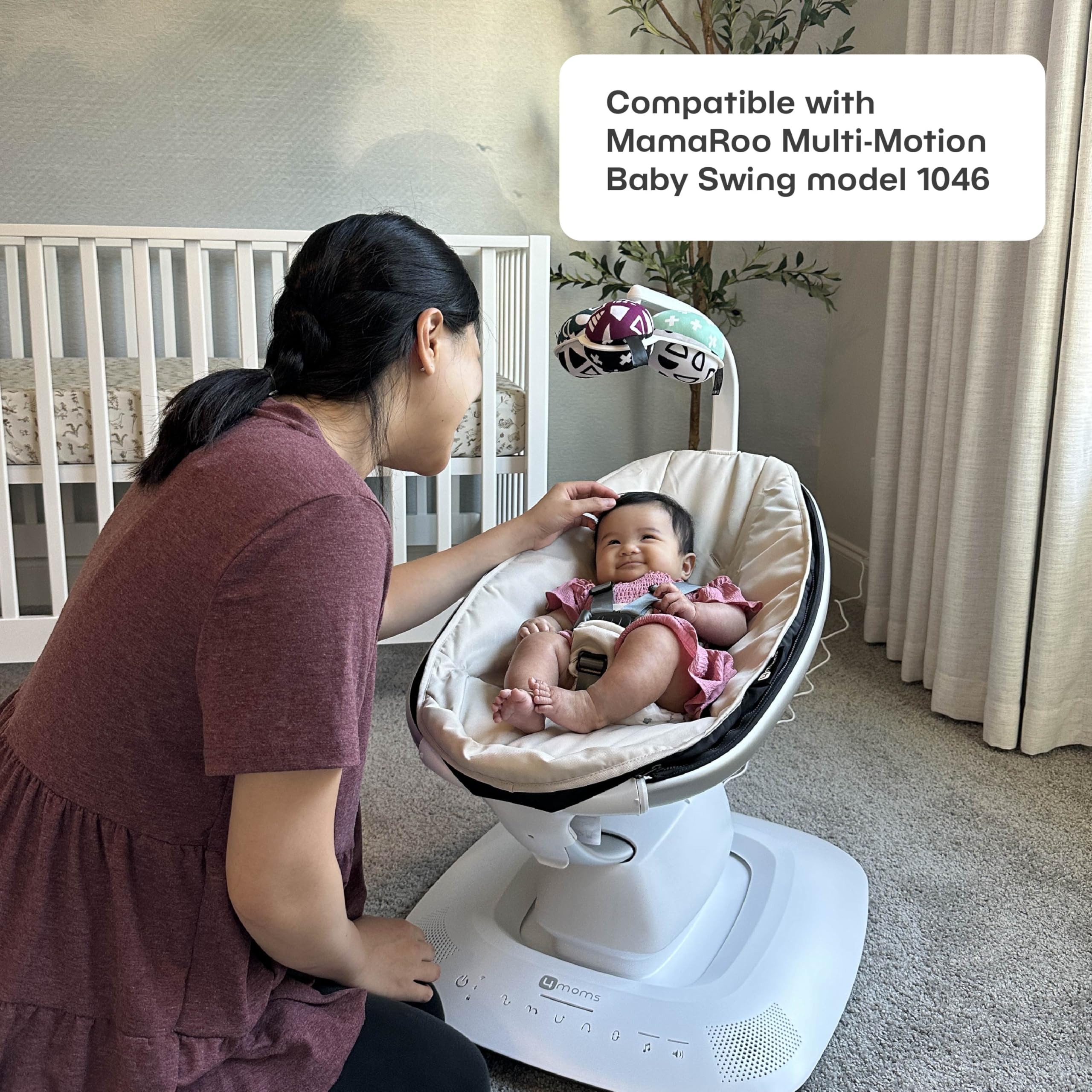 4moms Extra Seat Fabric, MamaRoo Baby Swing, Compatible with Model 1046, Sage Limited Edition - Image 4