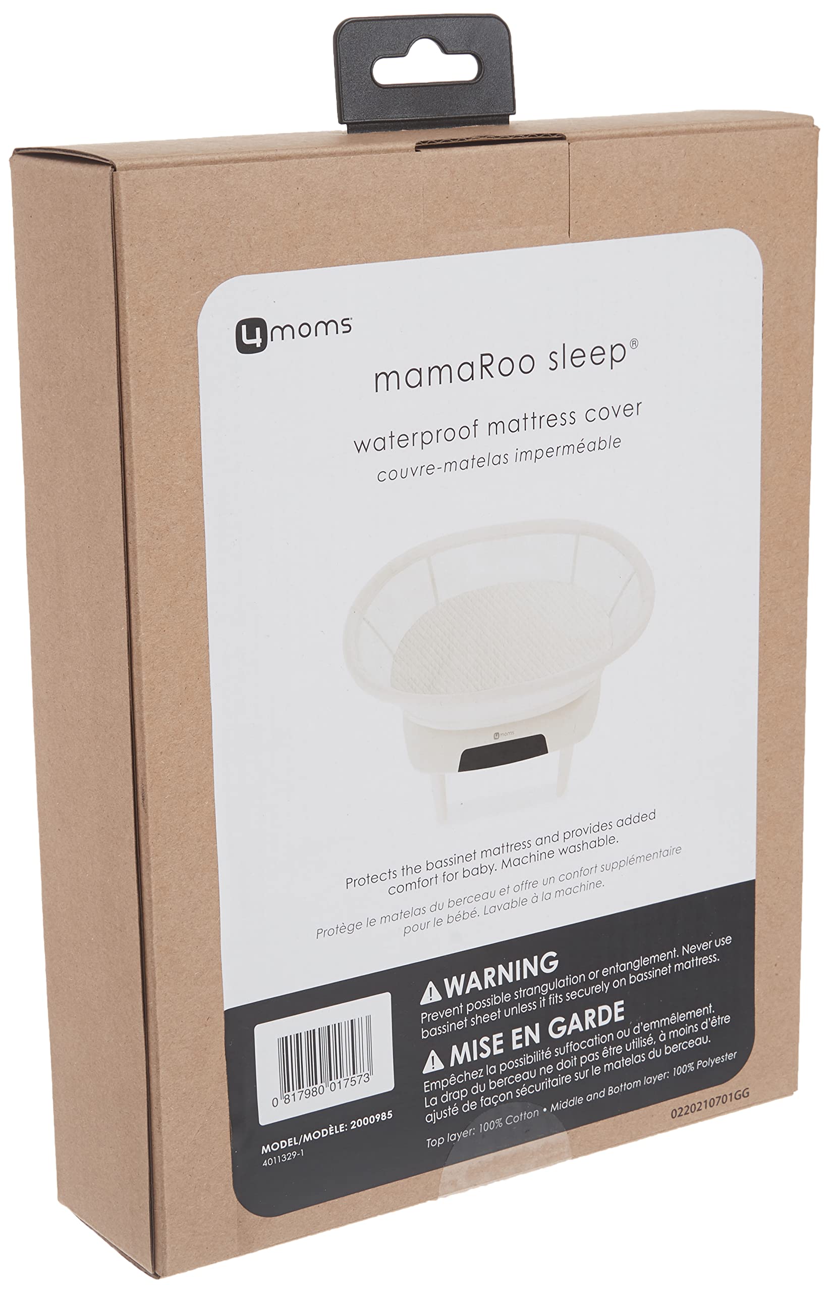 4moms mamaRoo Sleep Bassinet Waterproof Mattress Cover, White - Image 7