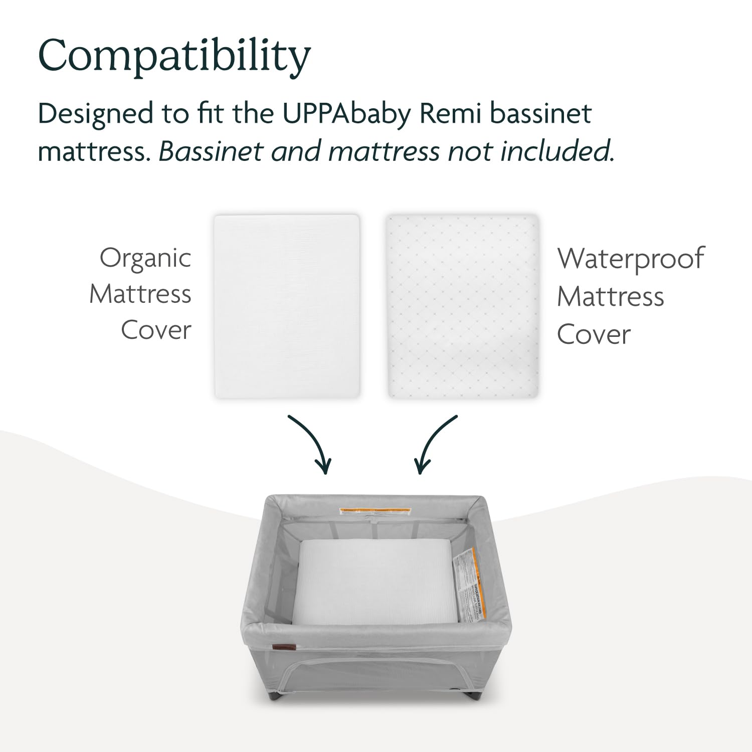 UPPAbaby Bassinet Covers for Remi Playard - Secure Attachment - Soft and Comfortable - Machine Washable - Set of 2 - Waterproof - Image 4