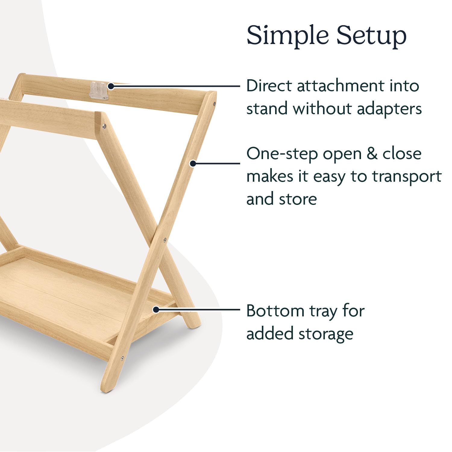 UPPAbaby Bassinet Stand - Quick + Secure Attachment - Natural - Image 3