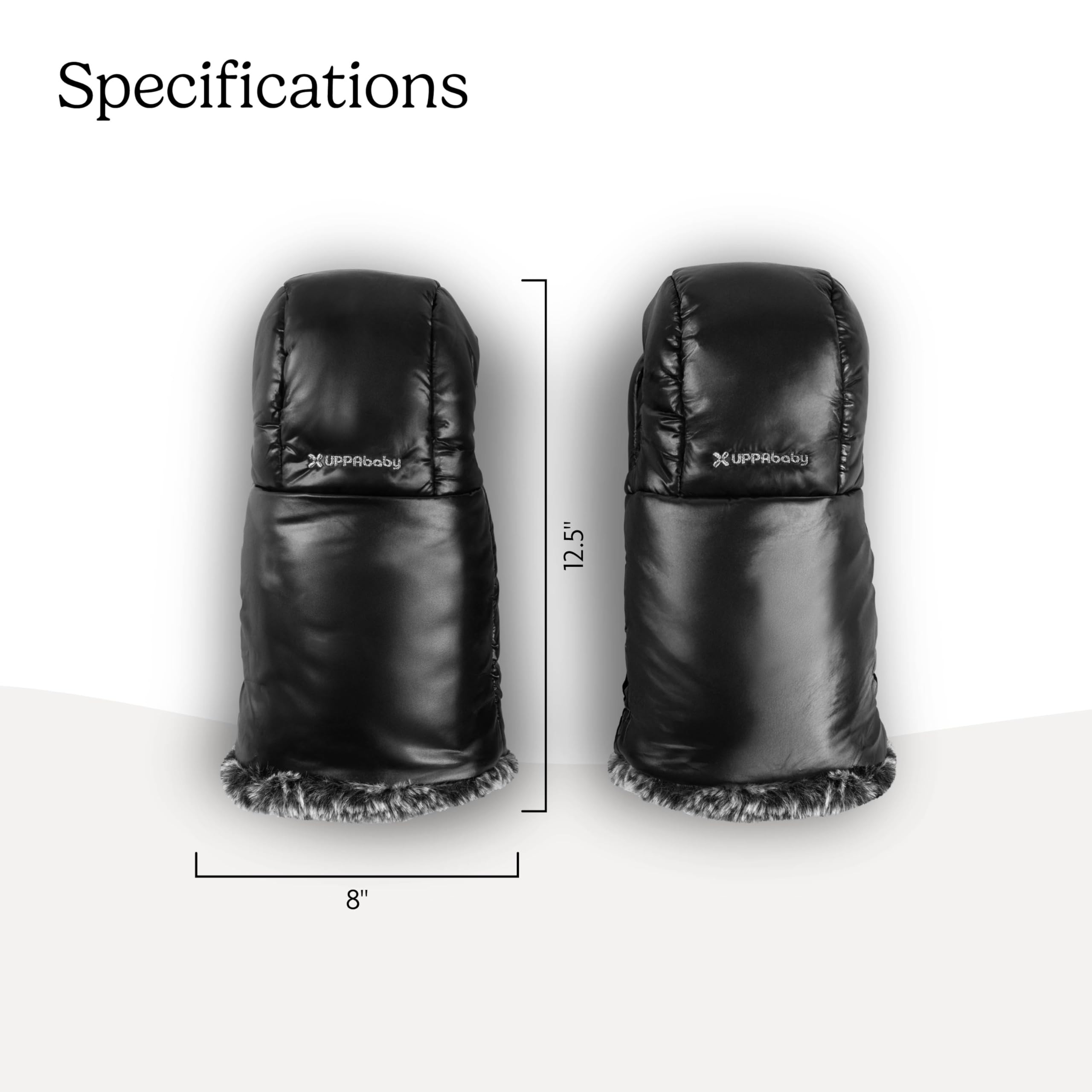 UPPAbaby CozyHandmuffs Luxe – Easily Attaches to Stroller Handlebars – Ultra-Plush, Water-Repellent Hand Protection for Cold Weather - Lyla (Onyx Nylon) - Image 5