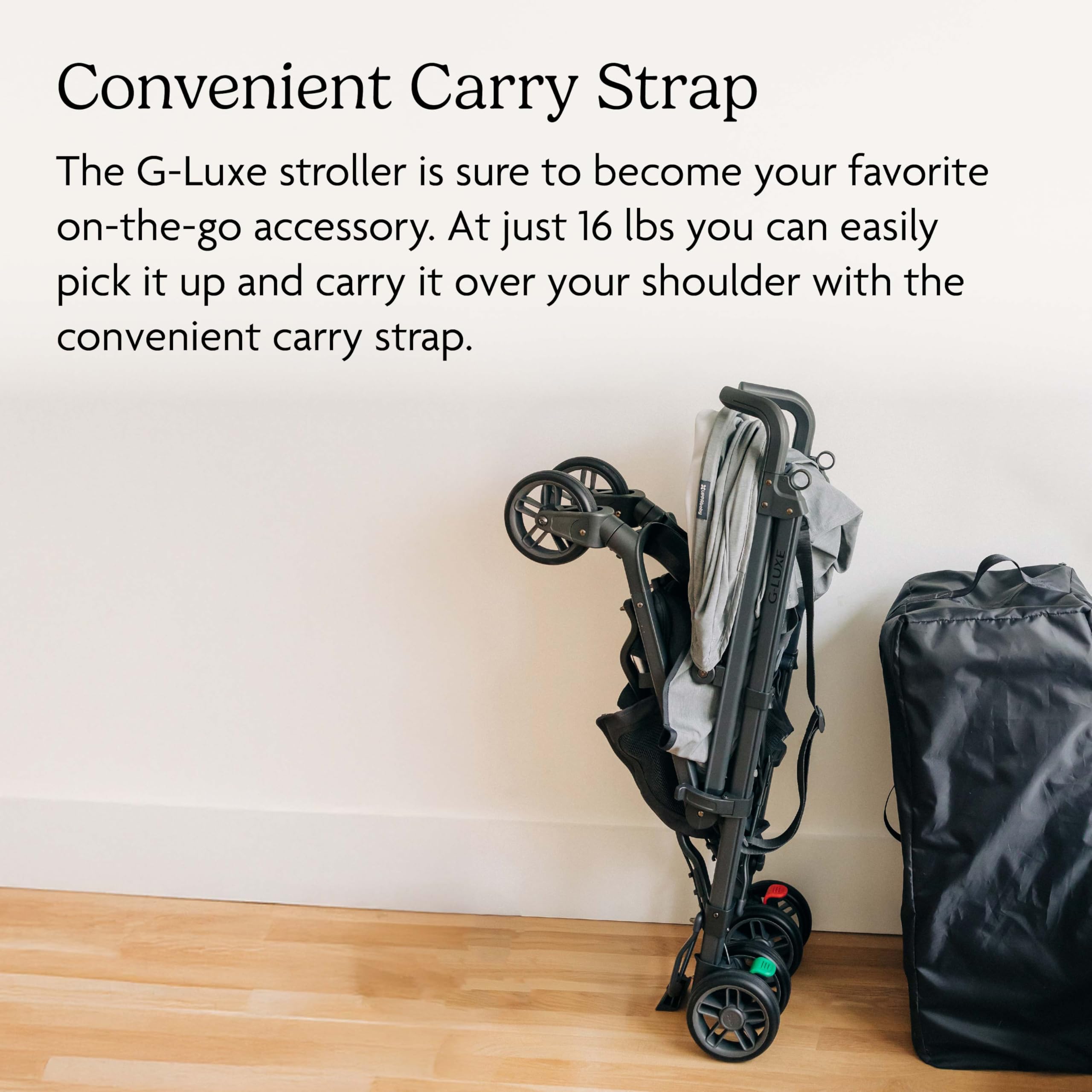 UPPAbaby G-Luxe Umbrella Stroller/Lightweight Design for Easy Travel/One-Step Fold + Recline/XL Basket + Canopy/Cup Holder Included/Jake (Charcoal/Carbon) - Image 6
