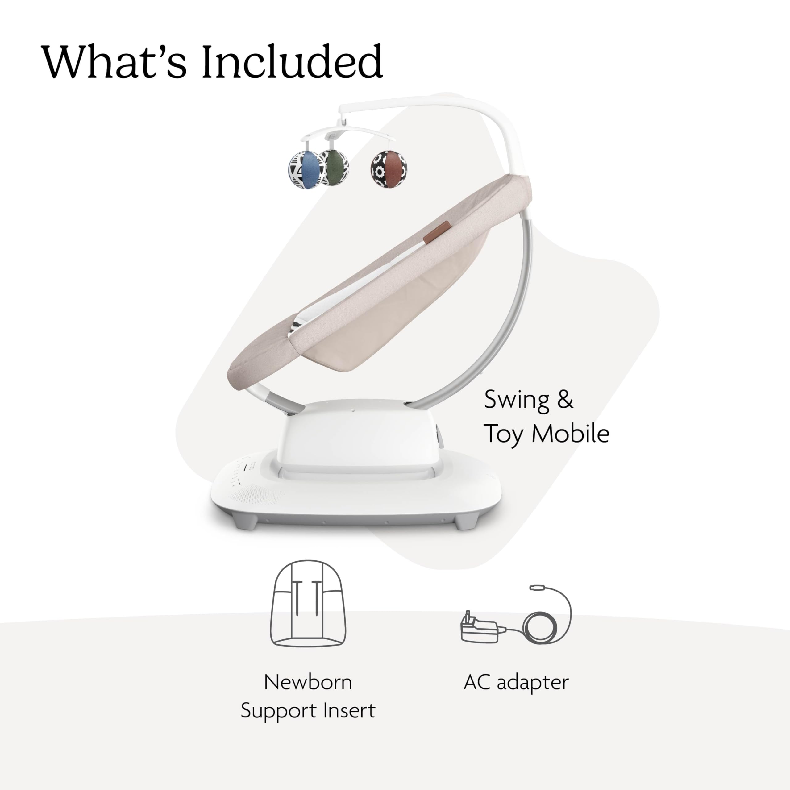 UPPAbaby Mamaroo Smart Swing – Customizable Soothing Modes with MotionSync Technology – Infant Recline + Bluetooth Enabled – Included Newborn Insert – Charlie (Sand Mélange) - Image 2