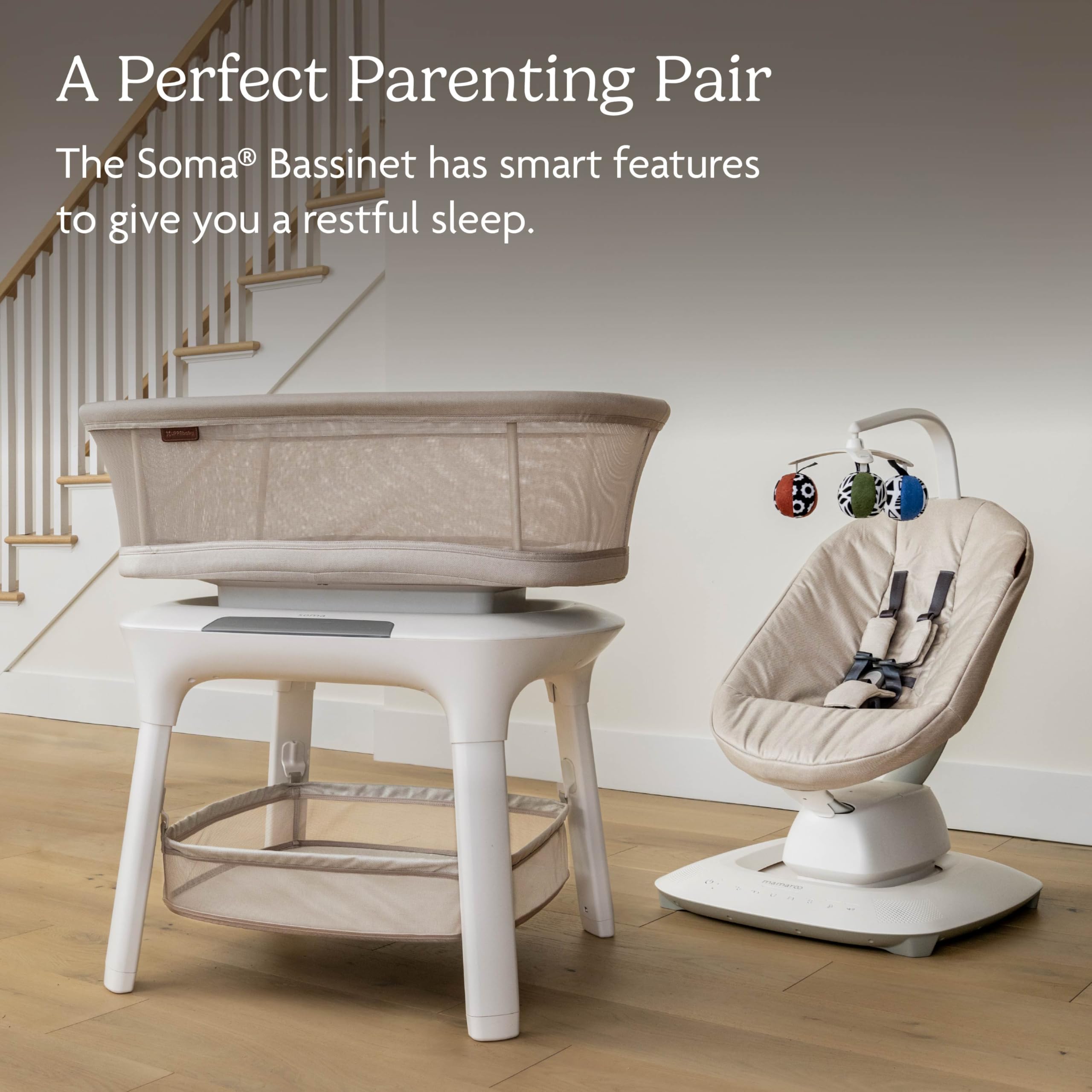 UPPAbaby Mamaroo Smart Swing – Customizable Soothing Modes with MotionSync Technology – Infant Recline + Bluetooth Enabled – Included Newborn Insert – Charlie (Sand Mélange) - Image 8