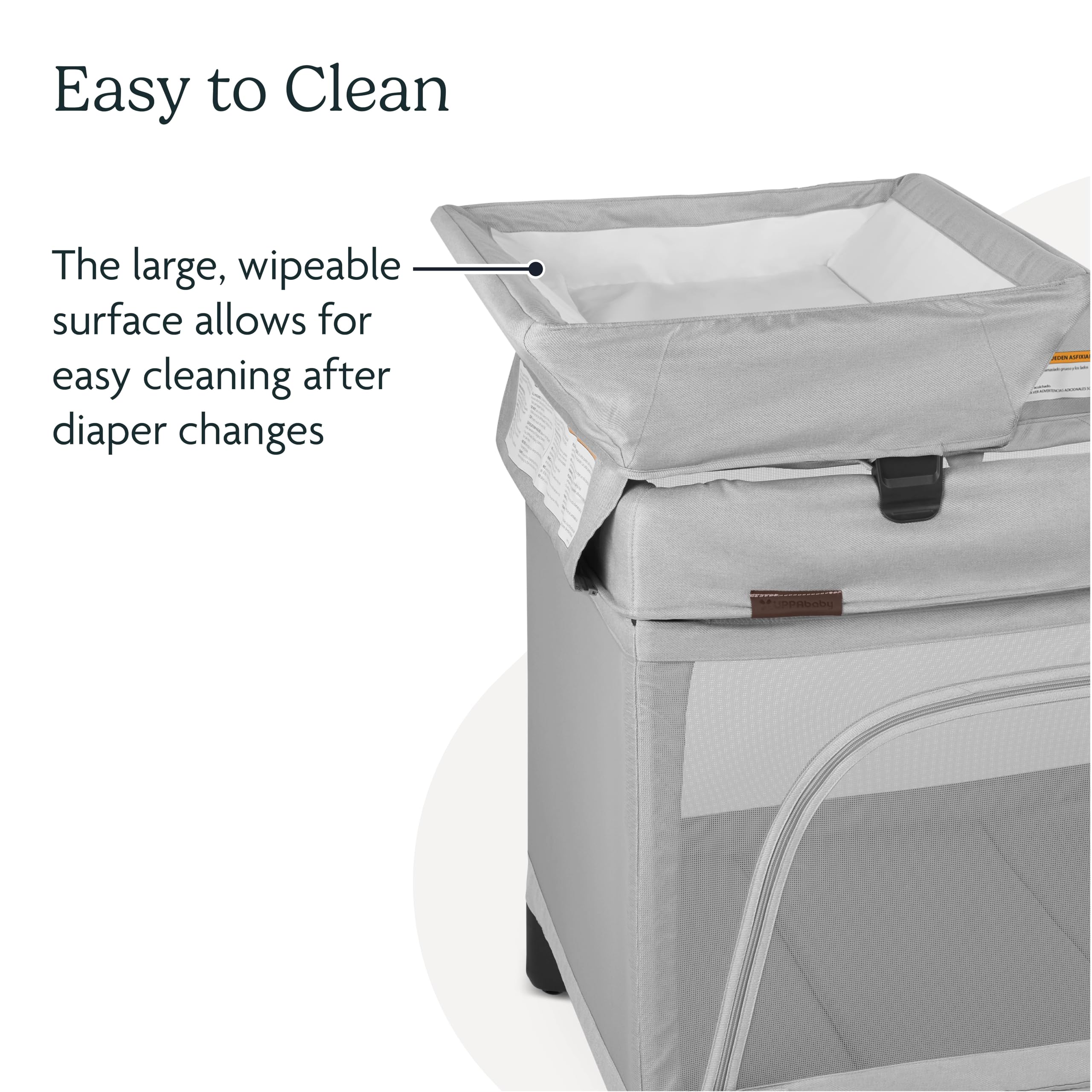 UPPAbaby Remi Changing Station/Wipeable Surface/Simple Attachment and Storage/Charlie (Sand Mélange) - Image 3