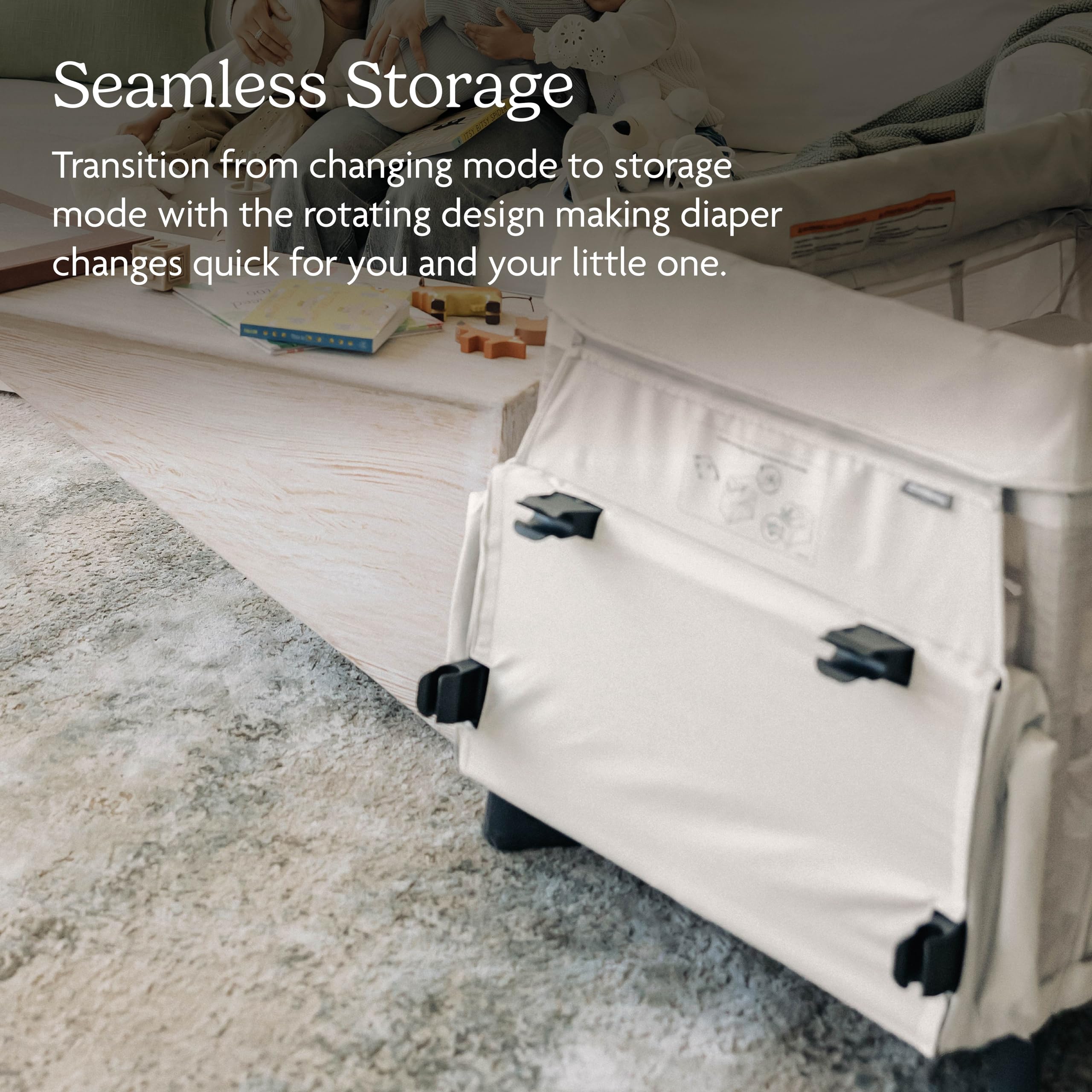 UPPAbaby Remi Changing Station/Wipeable Surface/Simple Attachment and Storage/Charlie (Sand Mélange) - Image 4