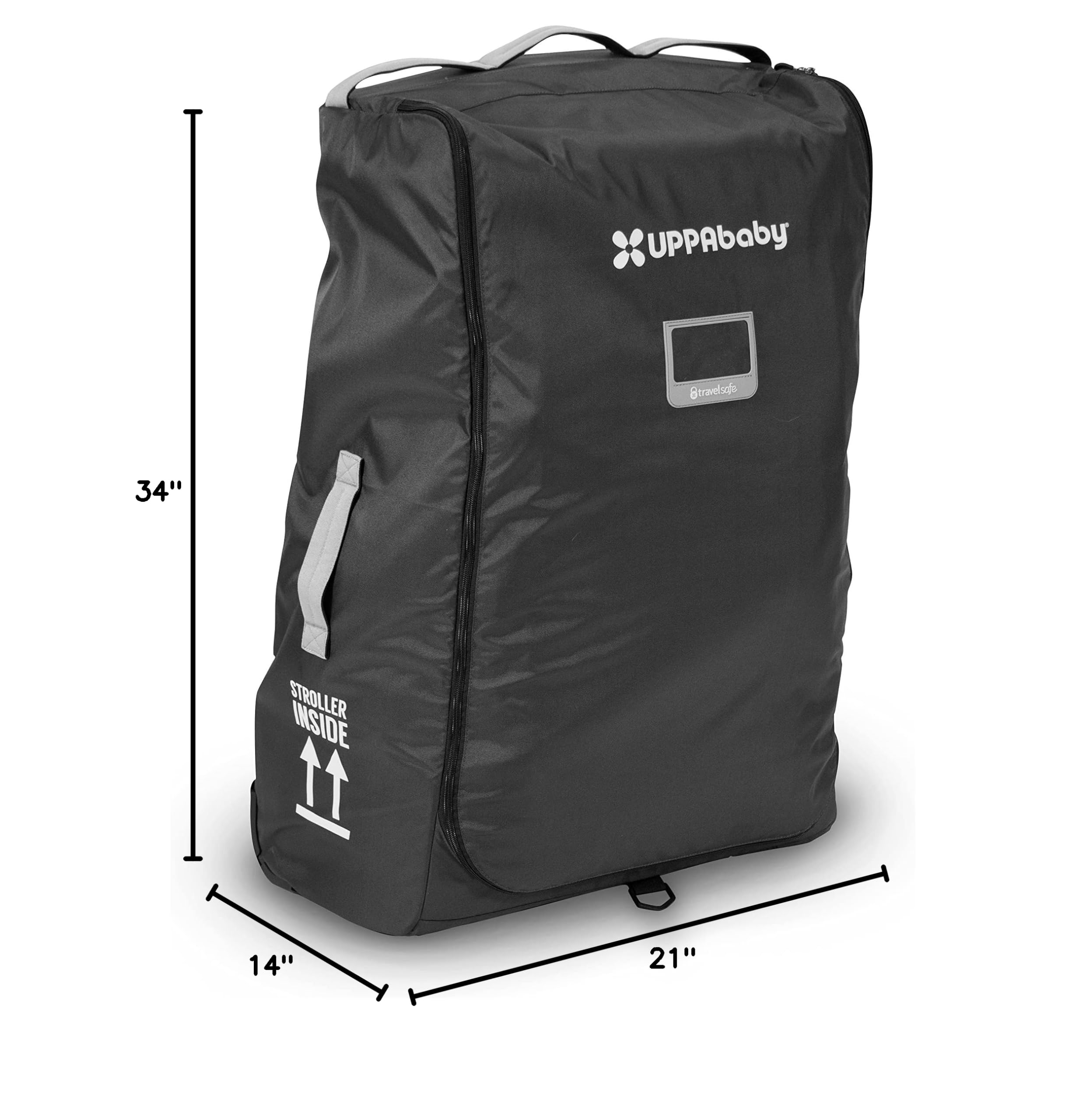 UPPAbaby Travel Bag for Vista and Cruz Strollers - Includes TravelSafe Program Coverage, Inner Wheel Bag and Storage Pocket - Smooth Wheels, Handles + Durable Design - Image 7